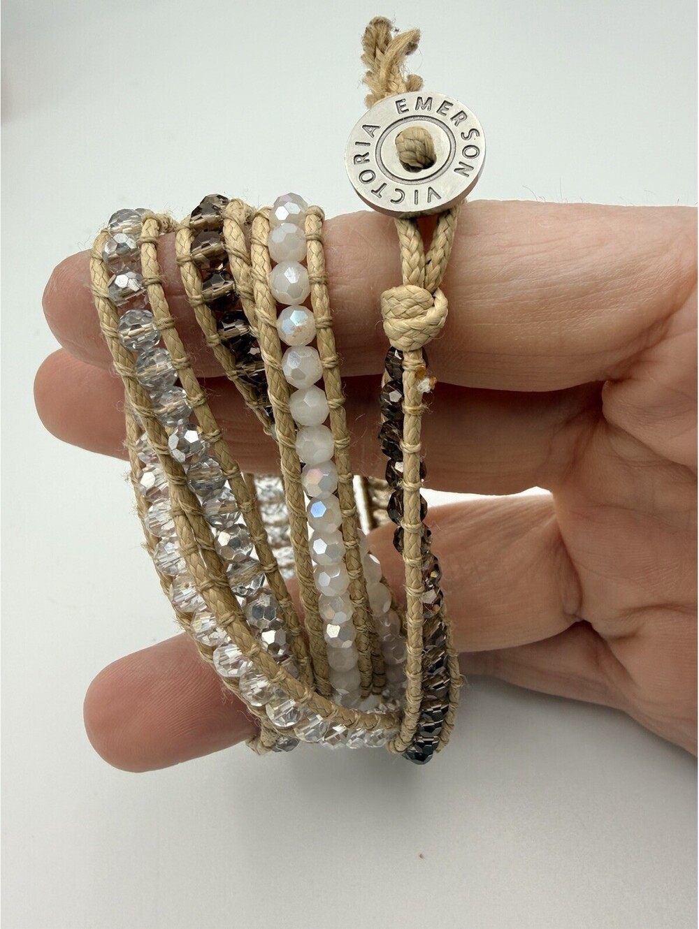 Victoria Emerson Silver Dorado On Ivory Wrap Bracelet